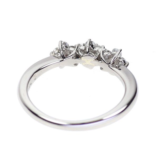 Pt900 天然ピンク/カラーレス ダイヤモンド リング 0.34ct フラワー  