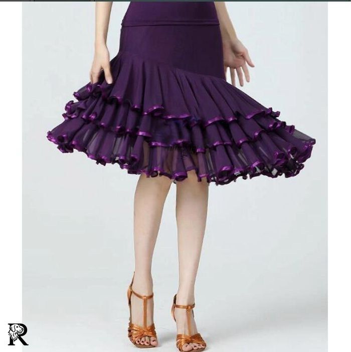 社交ダンス　練習着　スカート　チュール LNIGHT] 社交ダンス スカート チュール 刺繍 花柄 モダンダンス