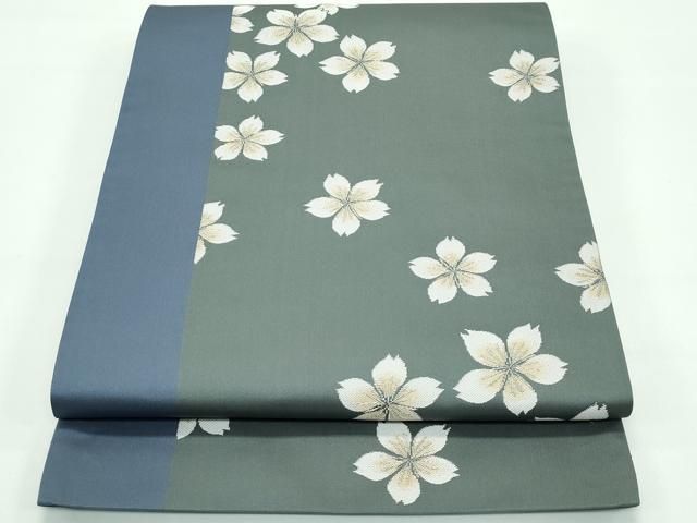 平和屋着物■極上　世界的人形師　辻村寿三郎　ジュサブロー　六通柄袋帯　舞桜　路考茶色地　逸品　DZAB0078kh5 平和屋着物□極上 世界的人形師 辻村寿三郎 ジュサブロー 六通柄袋帯