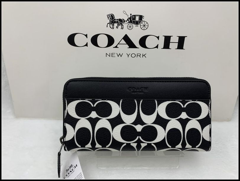 COACH 長財布 コーチ 財布 メンズ  人気 高級感 プレゼント 贈り物 ギフト シグネチャー ロング ジップ 新作 新品 未使用 ファッション CP231 A338Z-X1