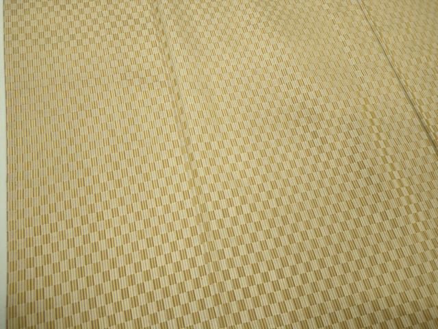 平和屋2■極上　本場黄八丈　市松綾織　紬　単衣　逸品　未使用　DZAA0937kh4