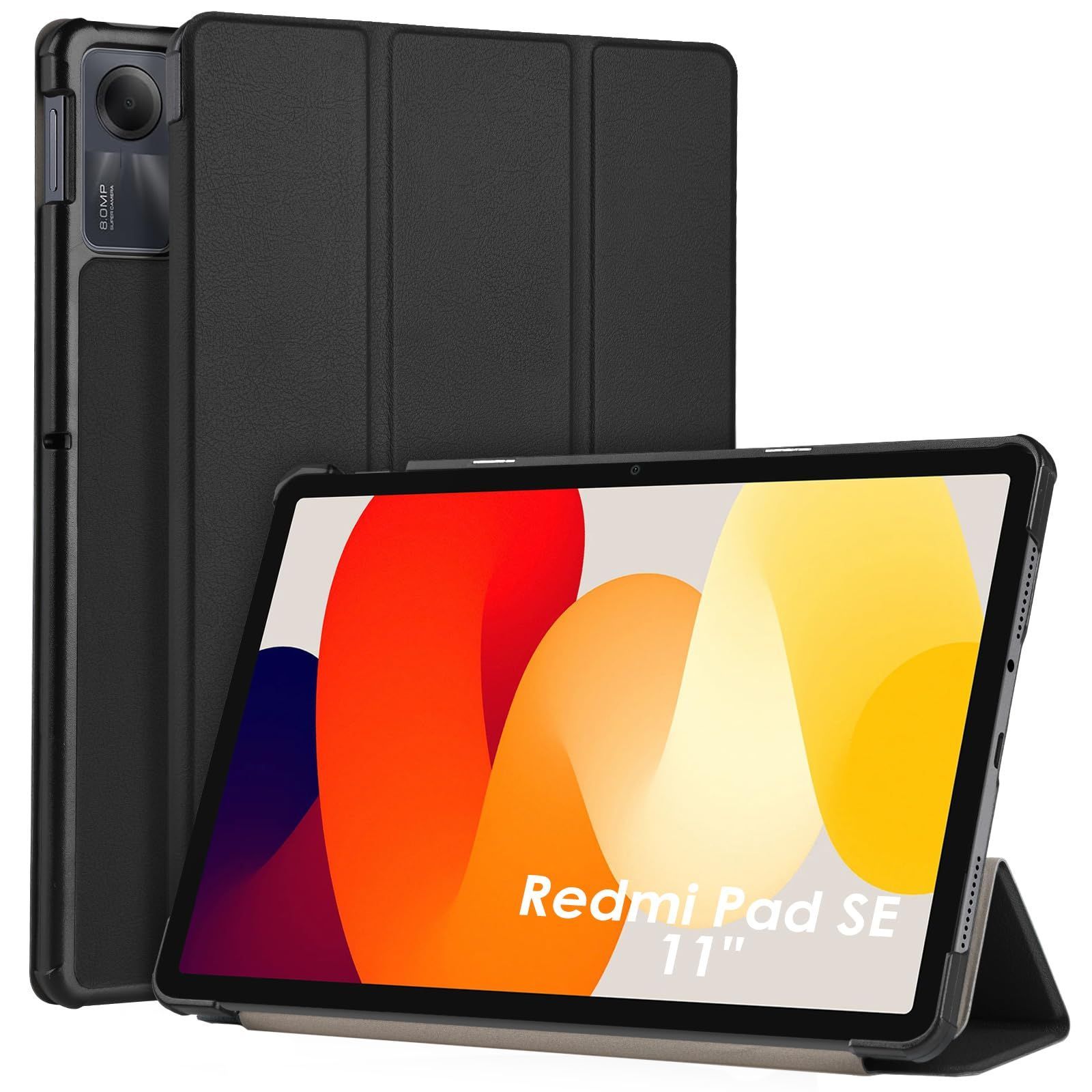 SE 11 Pad 対応 タブレットケース タブレットカバー Redmi 薄型 耐衝撃 オートスリープ機能 肌感レザー Xiaomi 三つ折りスマートカバー スタンド機能 マグネット式 Redmi WDu0026CD Pad SE 保護カバーブ