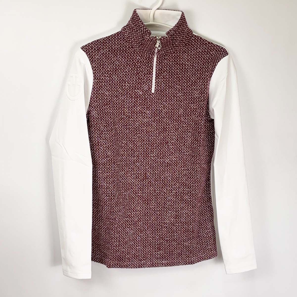 ♥ CAVALLERIA TOSCANA カヴァレリア トスカーナ ハーフジップ ニット ロングスリーブ ライディング シャツ S レディース 乗馬 馬術