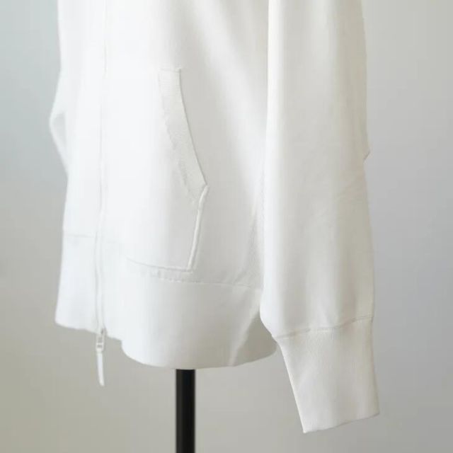 ハイテクニットニットフーディー 杢グレー|オフホワイト