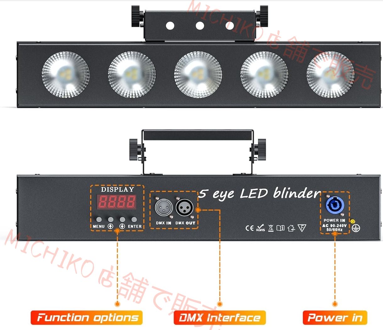 60W ステージライト 舞台照明 5 LED 4 in 1 RGBWウォッシュライト COB ステージライト パーティーライト DMX512 - 音声制御モード DJ ライトストリップ ディスコ ハロウィン DJ に最適 92 5.5 7.5cm NEXPOTALLINN_EU