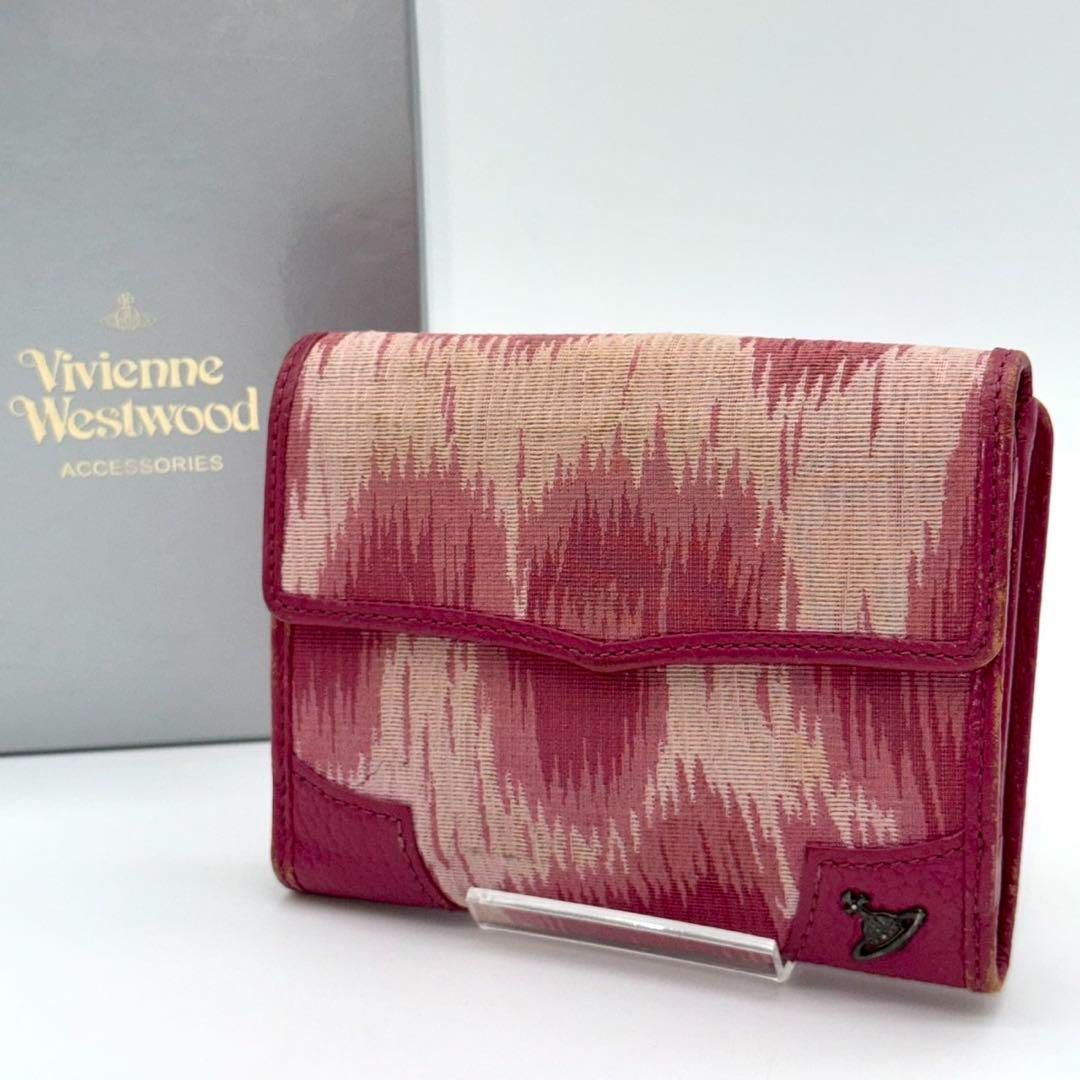 Vivienne 二つ折り財布 レオパード柄 キャンバス レザー