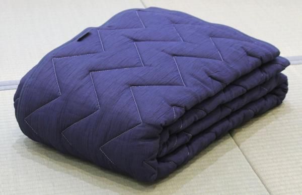 3営業日で発送 ルナール 近江麻 竿干しちぢみ敷パッド 100×205cm 紺色 asapad-kon