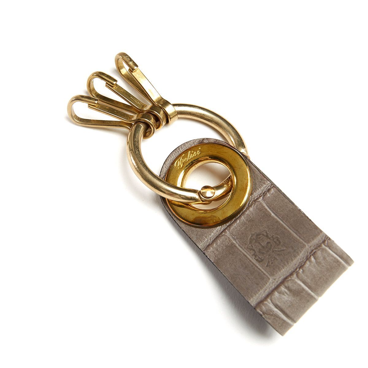 フェリージ Felisi キーリング クロコ型押し キーホルダー Key