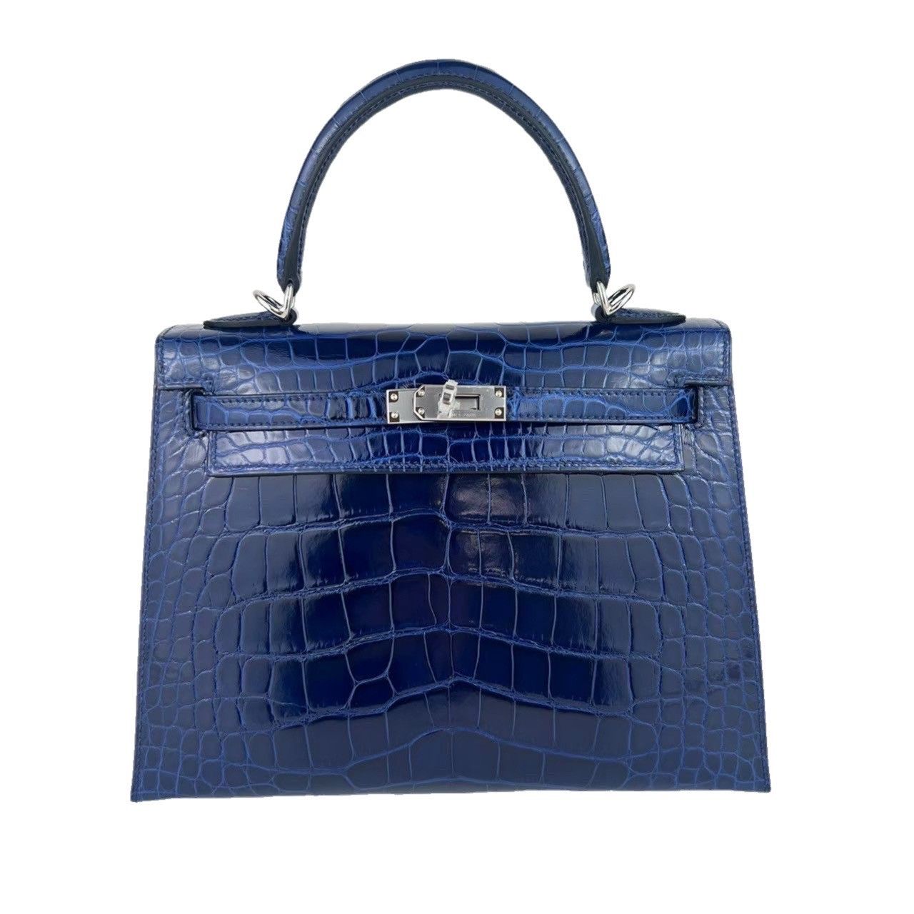 【ほぼ未使用】HERMES エルメス グローブホルダー ケリー ブルー×シルバー HERMES - エルメス HERMES グローブホルダー ケリー ヴォー