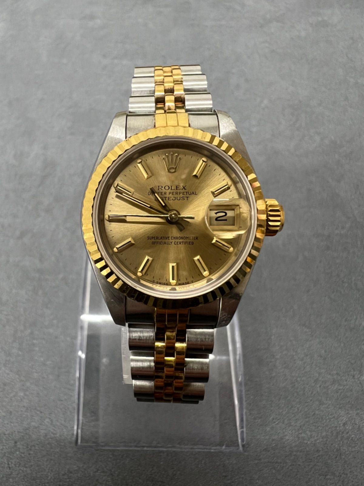 ロレックス ROLEX デイトジャスト 69173 シャンパンゴールド文字盤 レディース腕時計 自動巻 SS×18YG【中古】 - メルカリ