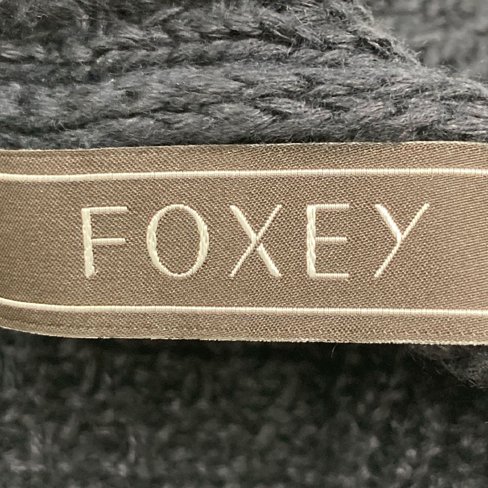 FOXEY フォクシー 21年製 ネイビー リネンニットパーカー 38
