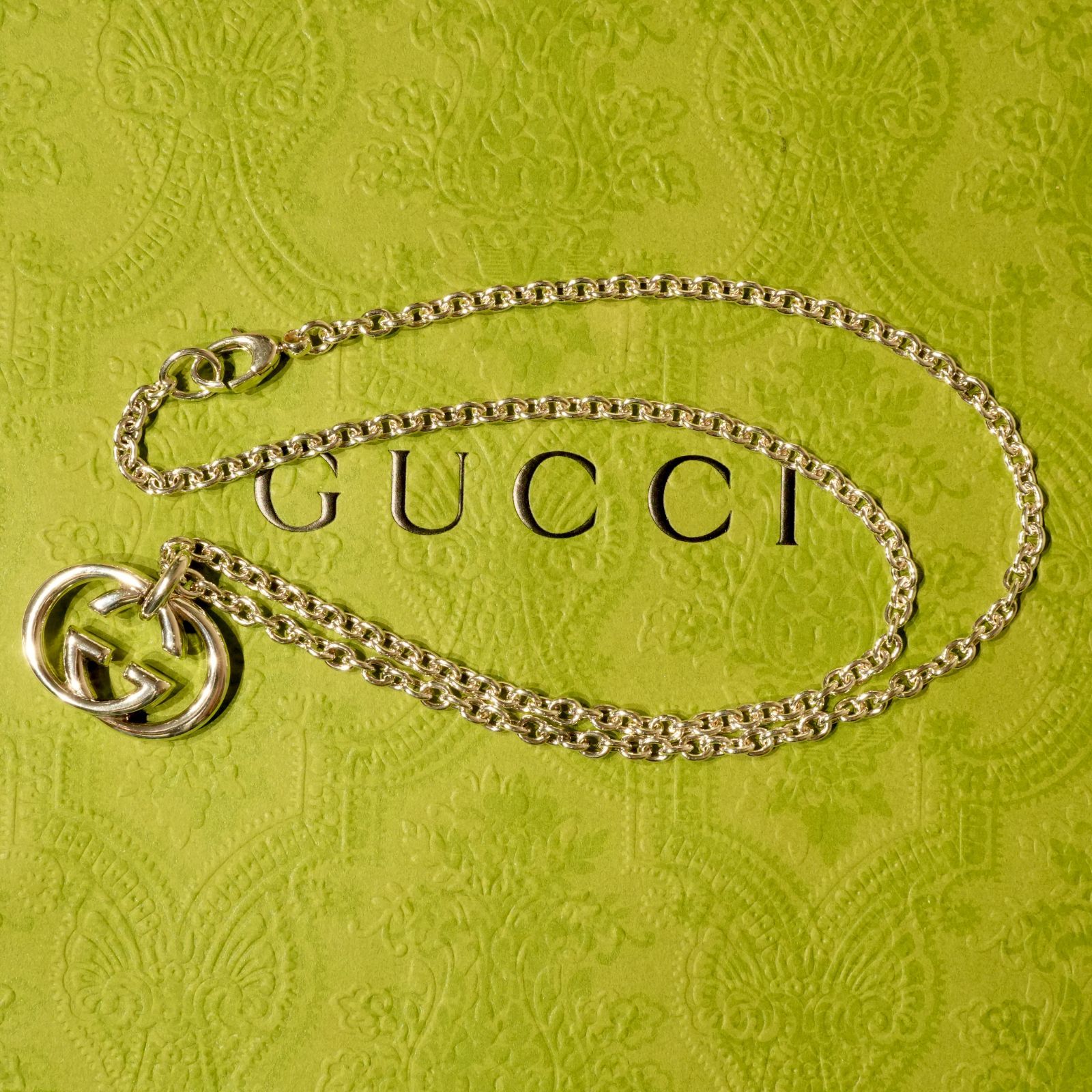 極美品 グッチ インターロッキング シルバー ペンダント/24-5513S