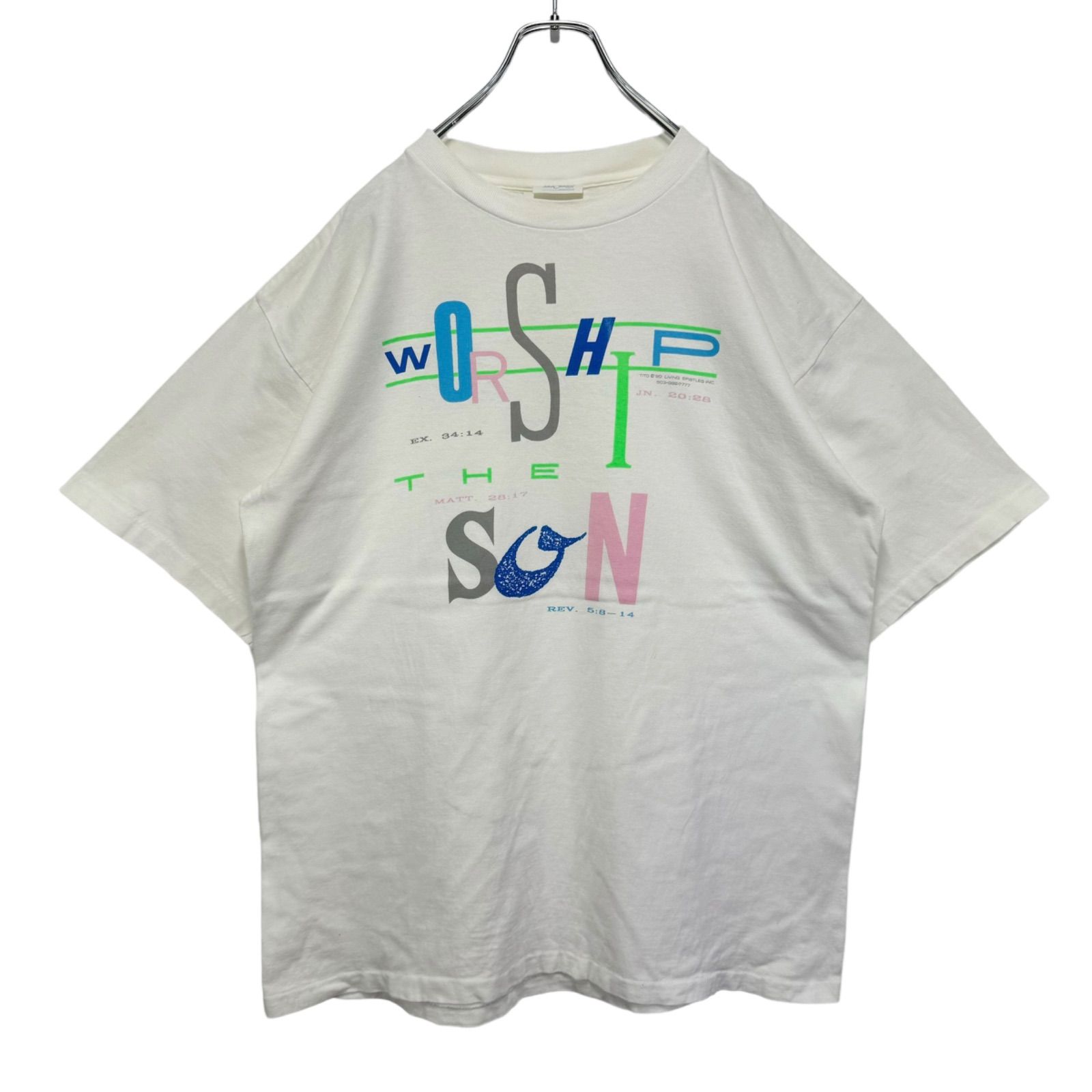 90s vintage LIVING EPISTLES Print T-shirt Tee USA製 Tシャツ