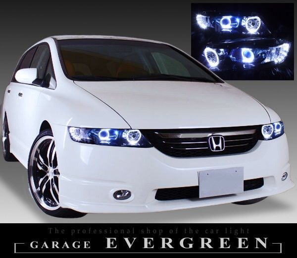 車検対応 RB1/RB2 オデッセイ AFS無 4連LEDイカリング＆白LED12発増設