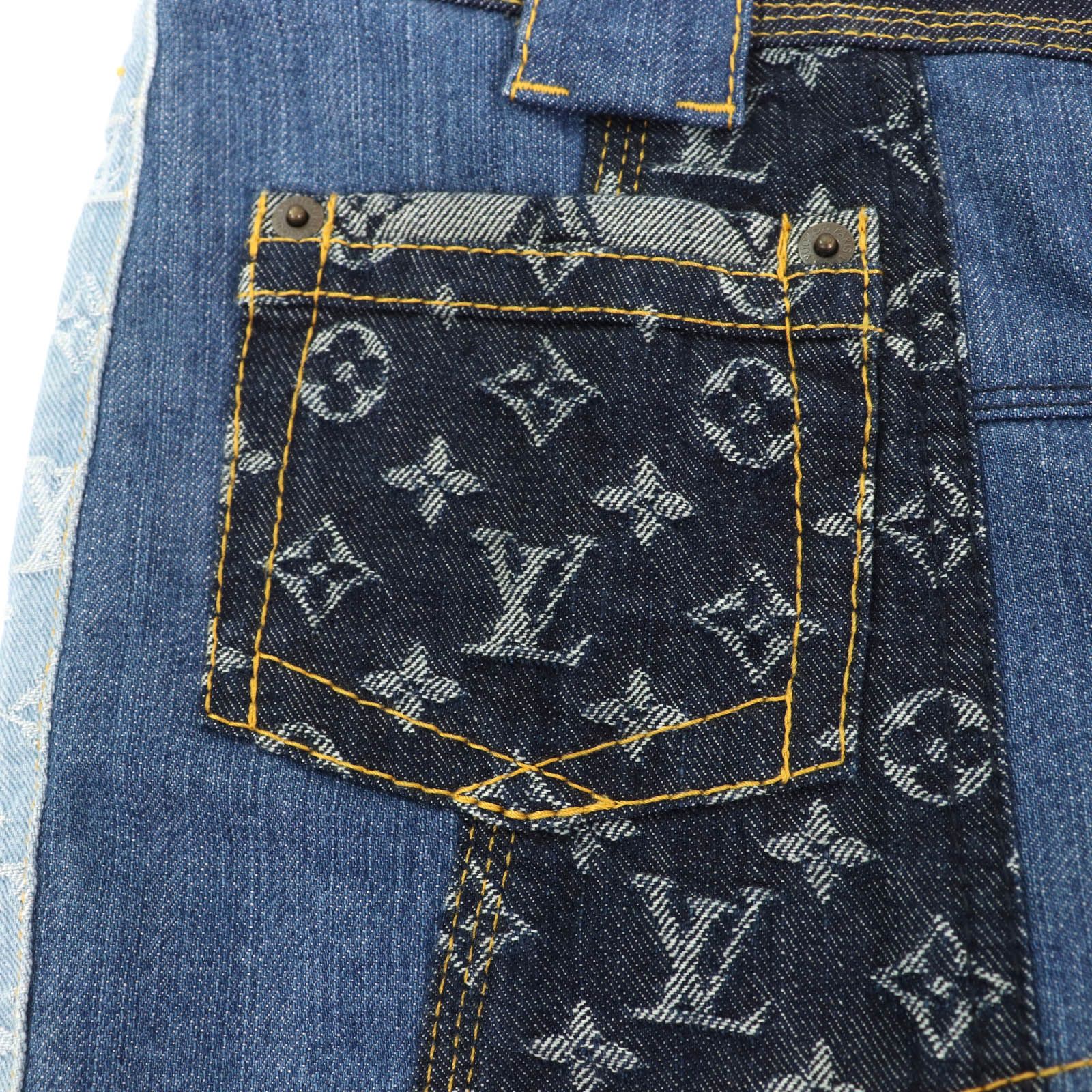 極美品⭐️ LOUIS VUITTON パッチワーク デニムパンツ ジーンズ 38 ルイ ヴィトン ルイ・ヴィトン LOUIS VUITTON モノグラムデニム