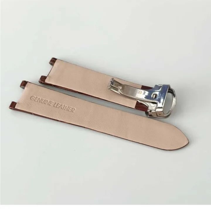 20mm 腕時計 凹型 レザーベルト ブラウン 茶 Dバックル 防水仕様