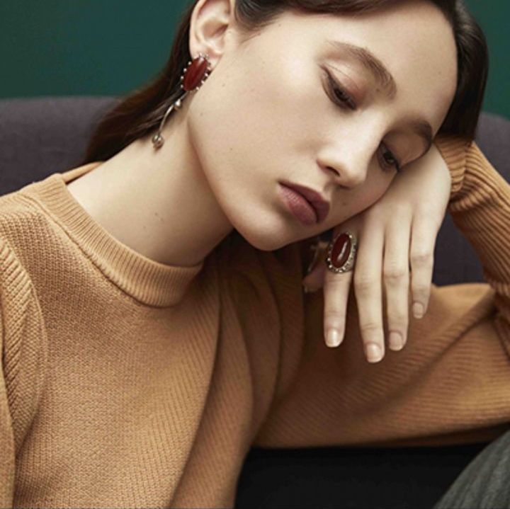 アデルビジュー リング ヴィンテージ オーバルストーン ゴールド 