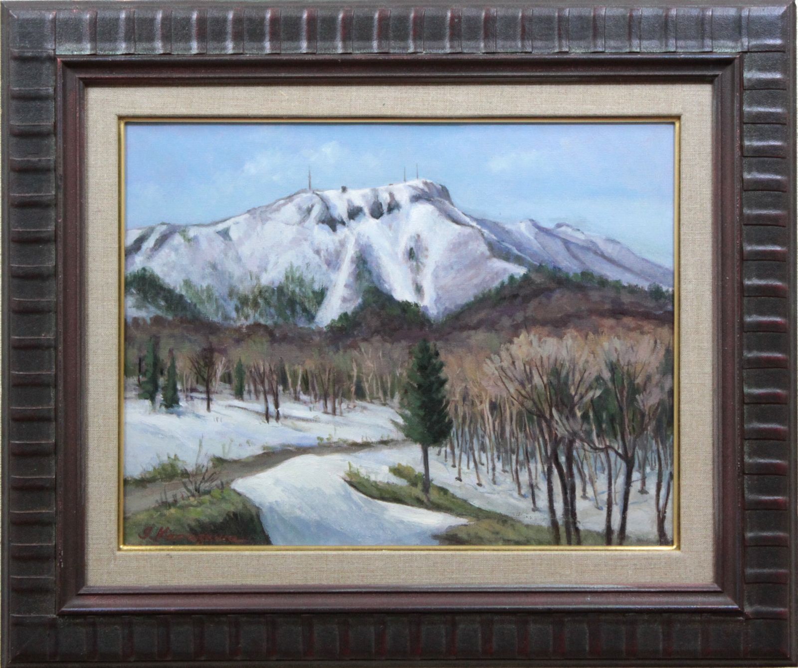金澤 巌『雪解けの手稲山』油彩画 絵画 金澤 巌『雪解けの手稲山』油彩画 絵画 - メルカリ