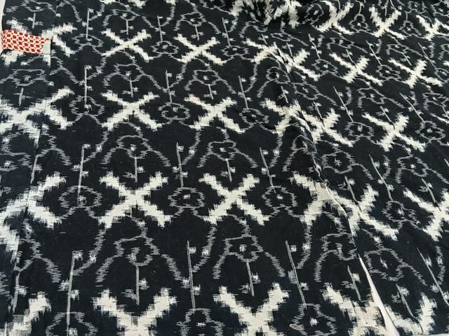 平和屋着物□極上 久留米絣 単衣 綿 白中絣 坂田織物謹製