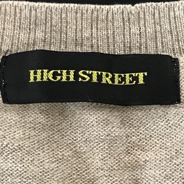 ハイストリート/HIGH STREET★カーディガン【メンズFREE(L程度/茶/ベージュ/light brown/Vネック】トルネードマート/Tops/Sweater◆cBH654 ハイストリート/HIGH STREET☆カーディガン【メンズFREE(L程度/茶