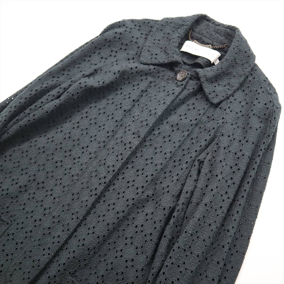 ◎極美品　クロエSeeByChloe スプリングロングコート SEE BY CHLOE◇春夏仕様◇コットン100% フラワーカットワーク