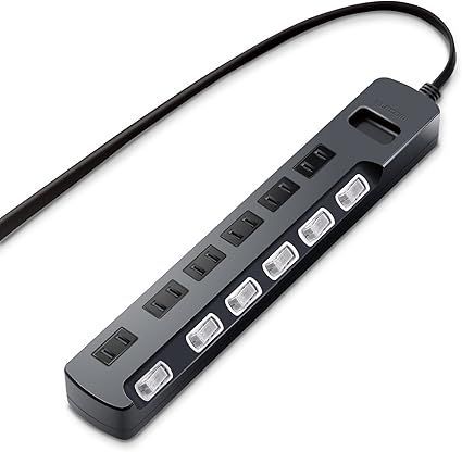 エレコム 電源タップ 雷ガード 個別スイッチ ほこりシャッター付