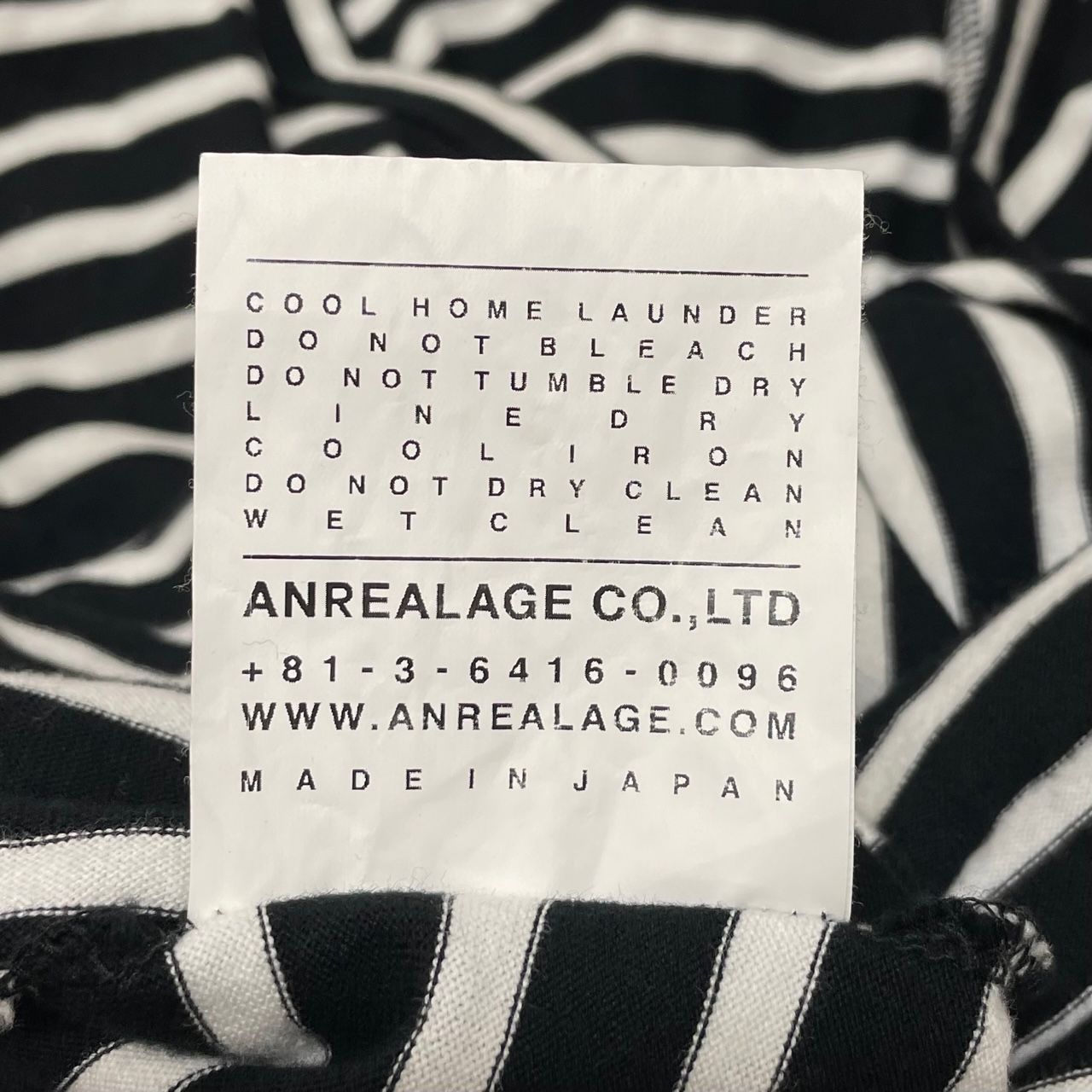 ANREALAGE ボーダー BALL BORDER JERSEY TOP ボーダー クルーネック