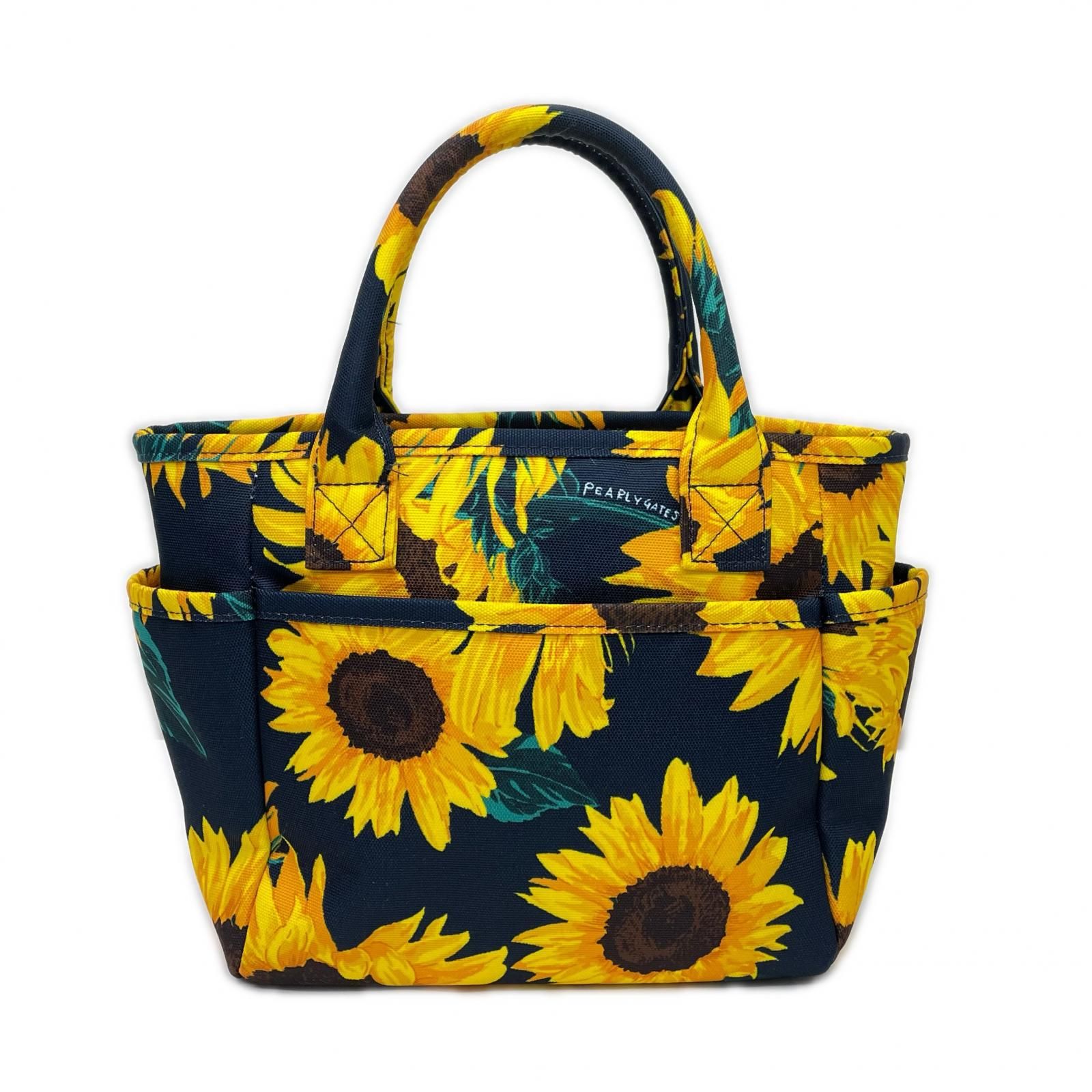 パーリーゲイツ PEARLY GATES カートバッグ ネイビー×イエロー 紺 ひまわり柄
