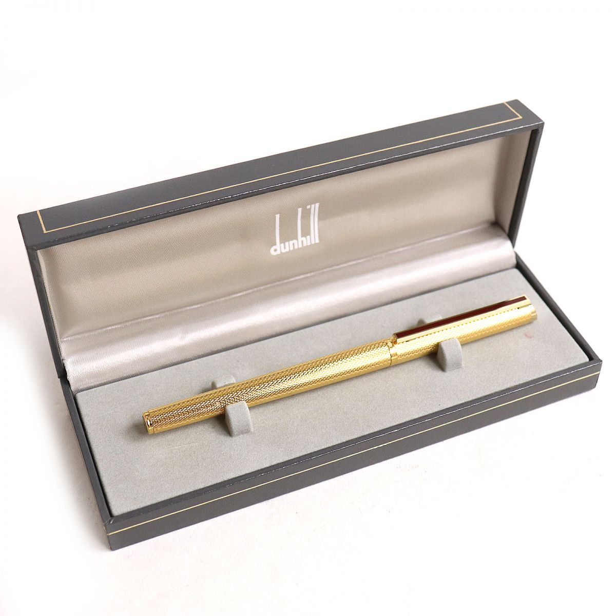 ダンヒル 万年筆 ゴールドプレート ペン先 14K 585 箱付き 【公式通販】