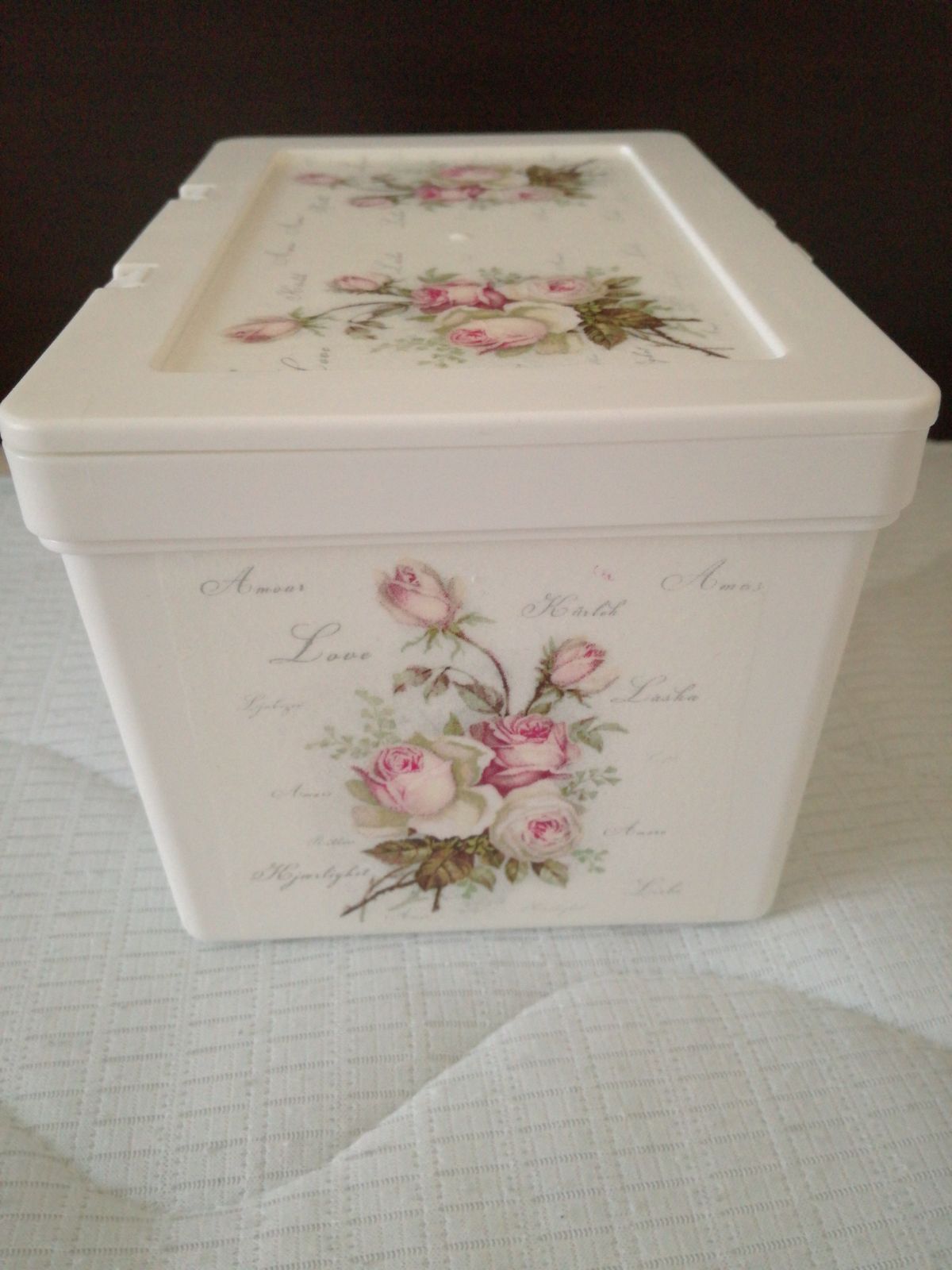 デコパージュ、蓋付きボックス - メルカリ 