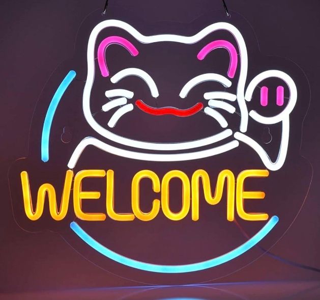 LEDネオンオーダーメイド招き猫LED看板 お洒落インテリア オリジナル