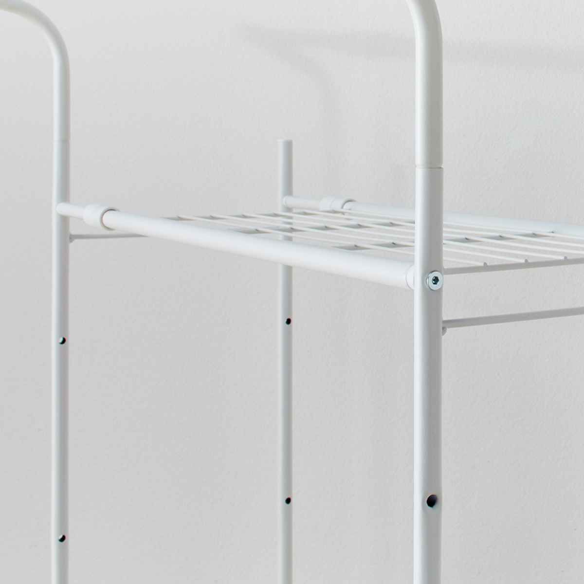 ランドリーラック バスケット台付き マットホワイト （ 洗濯機