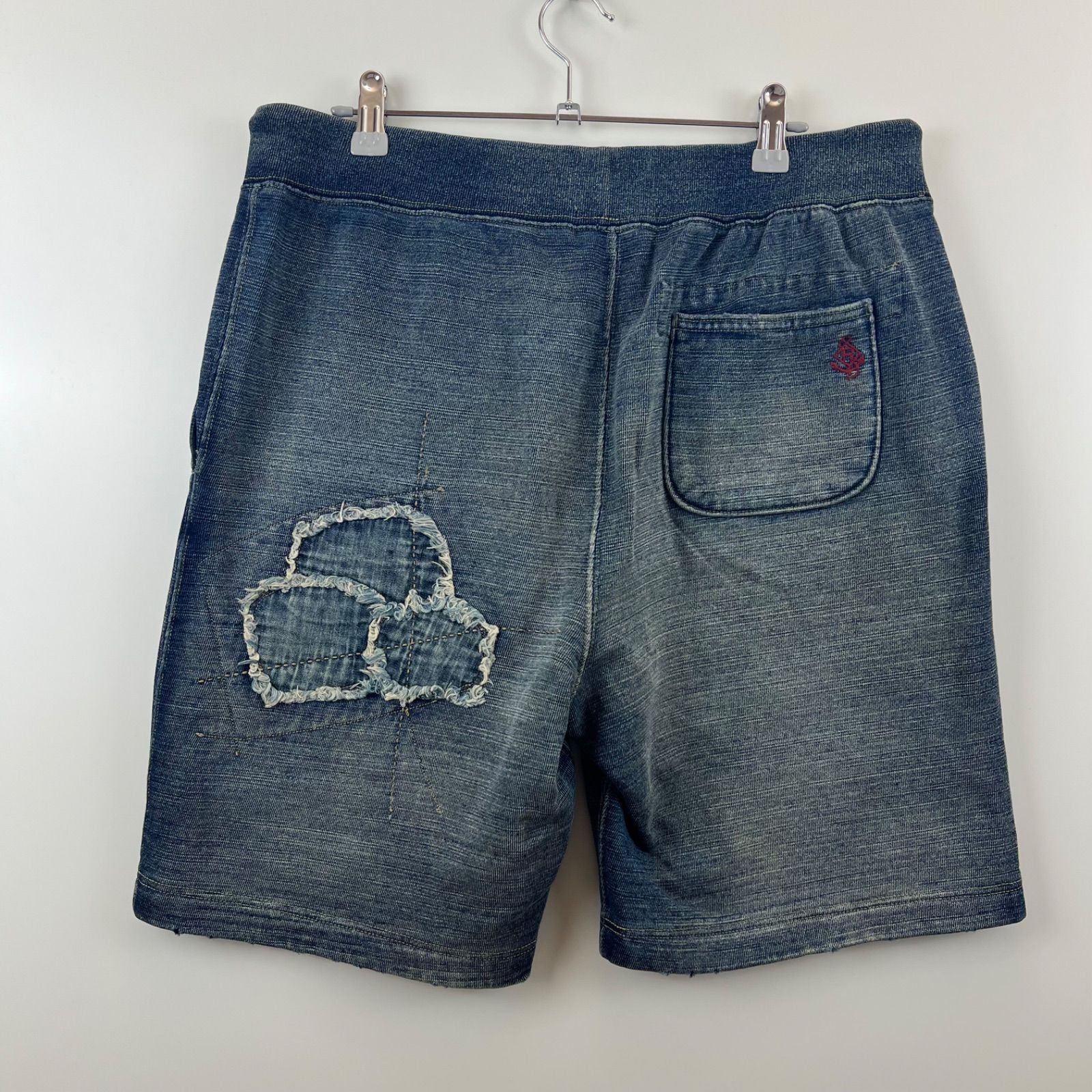 POLO RALPH LAUREN indigo boro sweat shorts M ポロ ラルフ