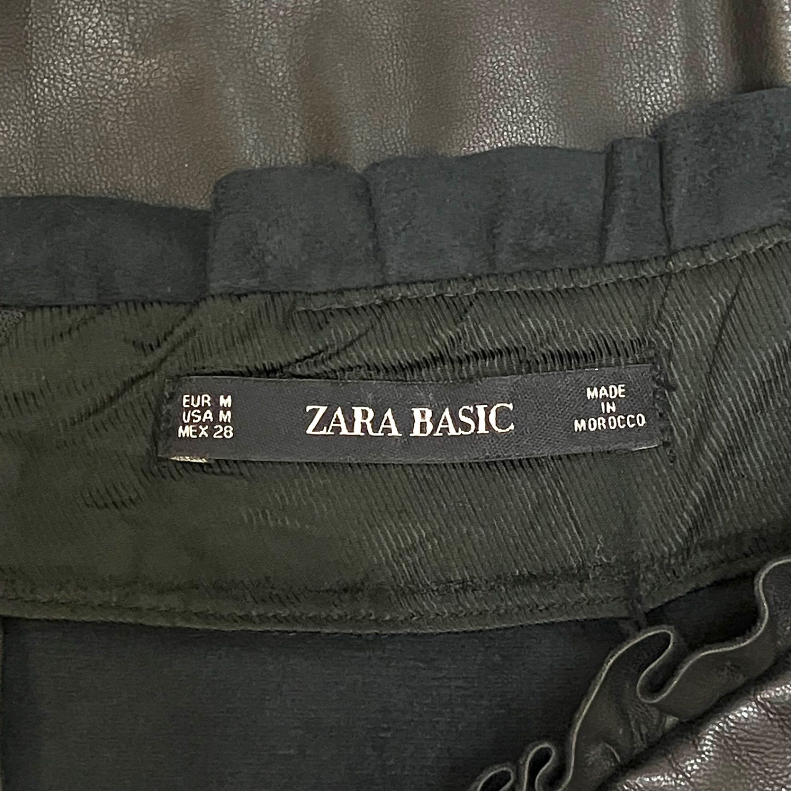 ＊ZARA BASIC＊ザラ ベーシック フェイクレザー ロングタイトスカート レディースMサイズ  レザー風 モロッコ製