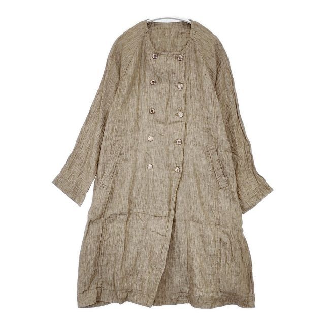 限定価格！nest Robe ネストローブ　リネン　チェスターコート　亜麻色 nest Robe 【定価3.5万】ネストローブ *ベラルーシリネン