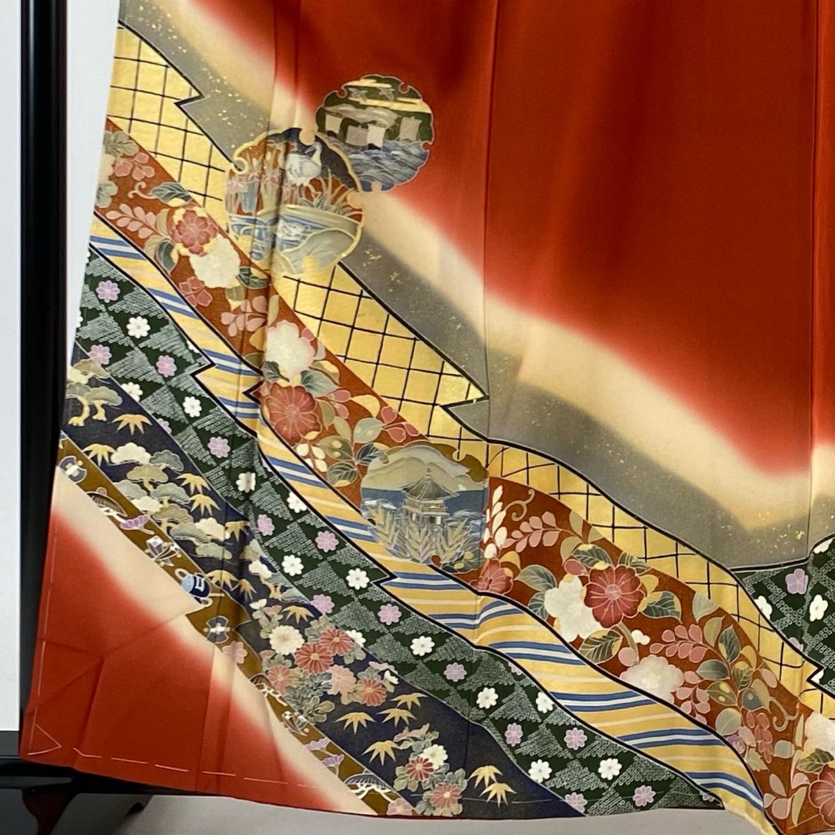 訪問着 身丈161cm 裄丈65cm 正絹 秀品 【中古】（訪問着 身丈161cm 裄  