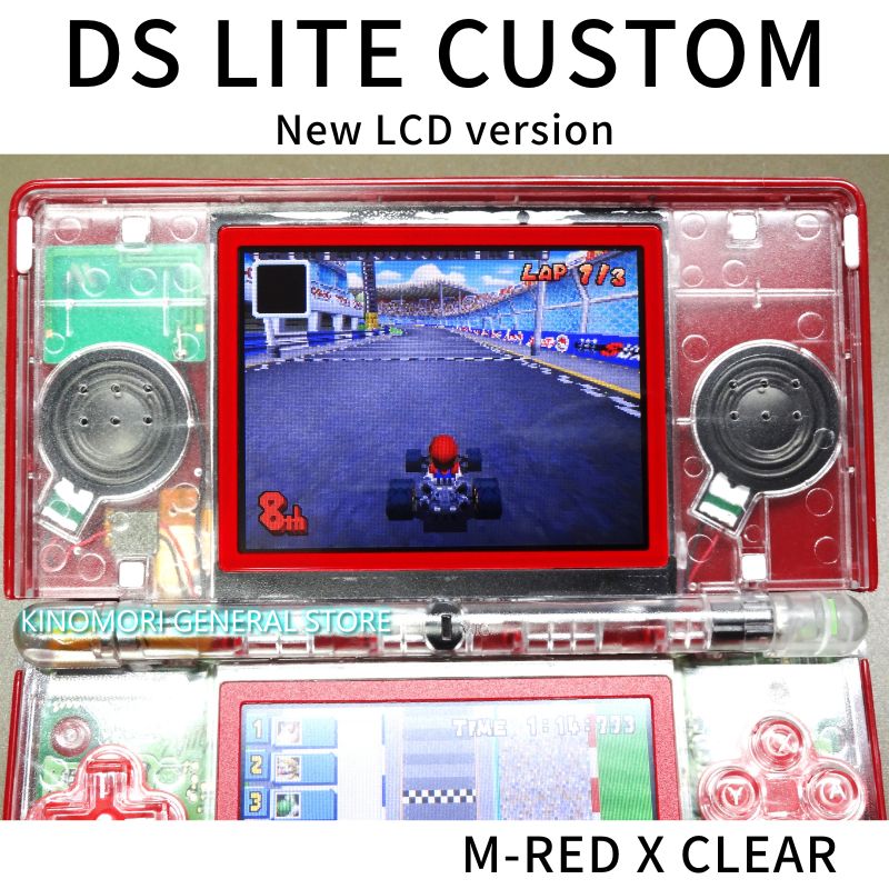 DS LITE CUSTOM M-RED X CLEAR NEW LCD Ver - メルカリ