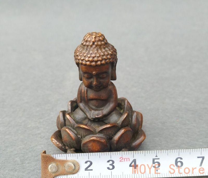 銅像 仏像 小仏像 座って蓮華小坊主 茶室 机 装飾品 工芸品 置物