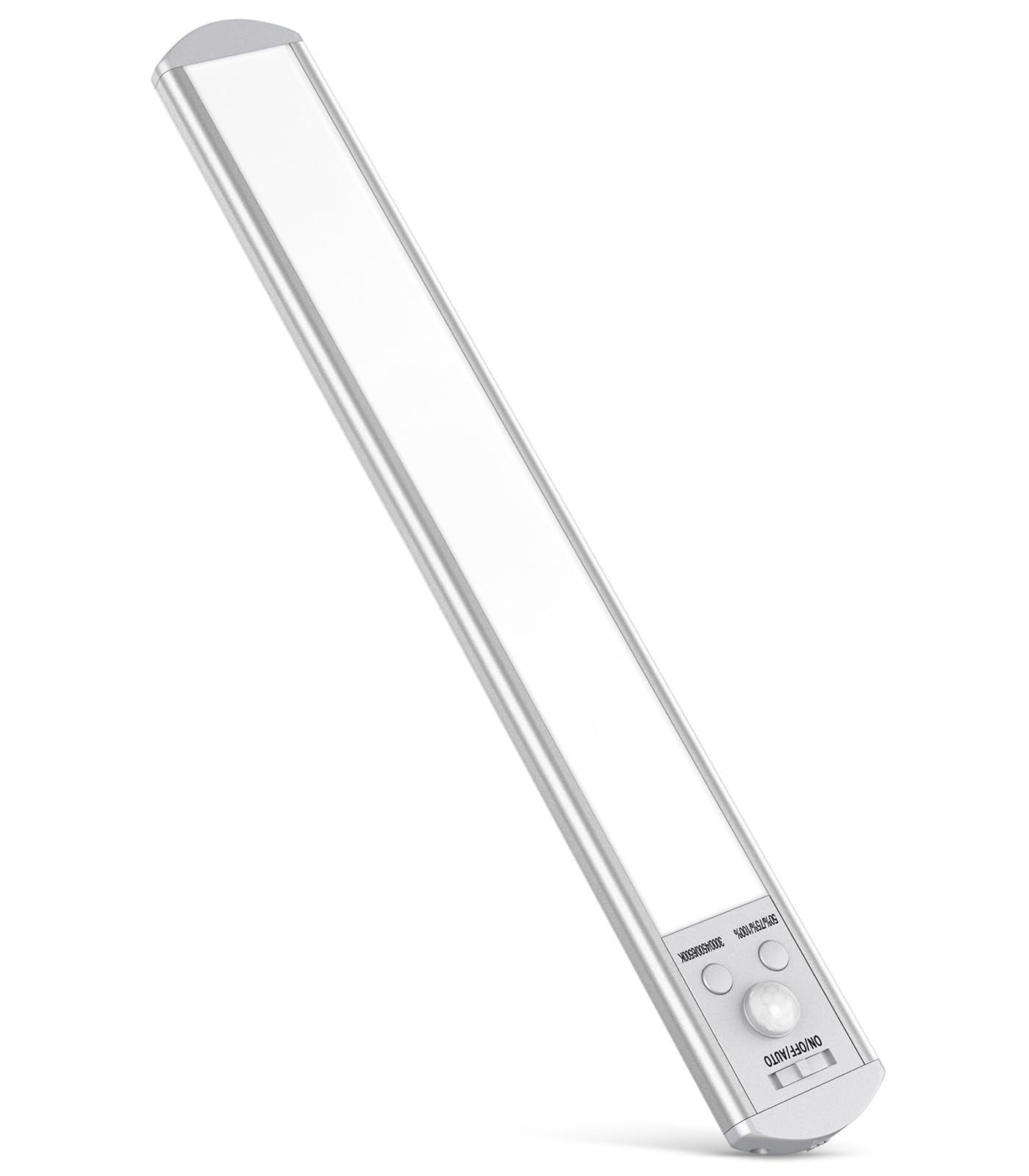 人感センサーライト LED バーライト BEXMON USB-C充電式 9mm超薄型 無段階調光 3000/4500/6500K色温度調整 120 3ｍ距離 クローゼット/廊下/玄関/階段/足元/キッチンライト マグネット シルバー 銀色 40c