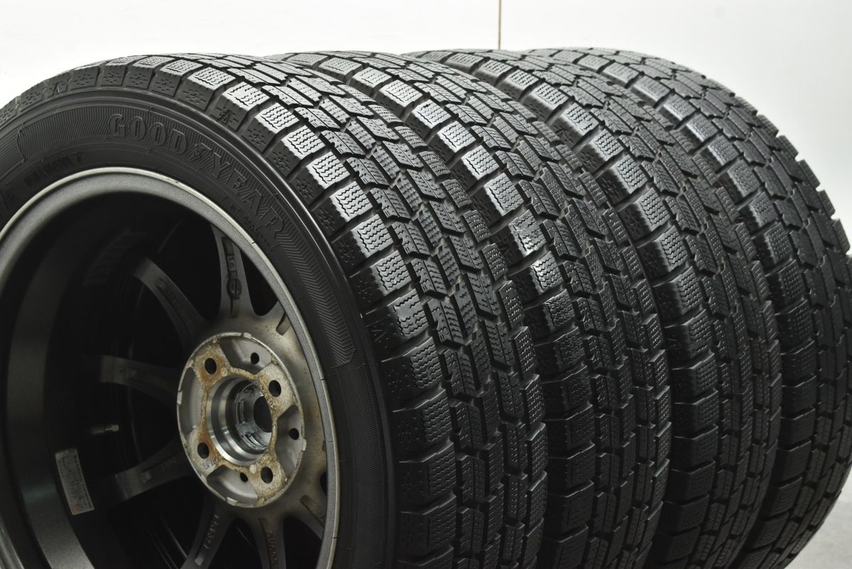 【美品】ロクサーニスポーツ 15in 4.5J +45 PCD100 グッドイヤー アイスナビ7 165/60R15 デリカミニ D:2 ハスラー ソリオ Kei 送料無料