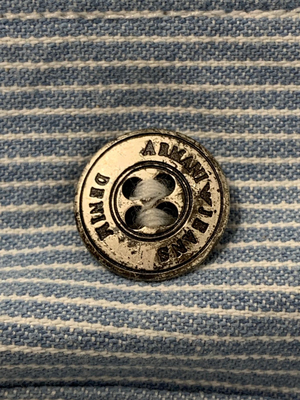 ★ARMANI JEANS アルマーニ ジーンズ ワッペン・レザートリム・シンチバック付き ヴィンテージ ストレッチデニムジャケット メンズ 48 アルマーニジーンズ ARMANI JEANS ワッペン ショルダーバッグ メンズ