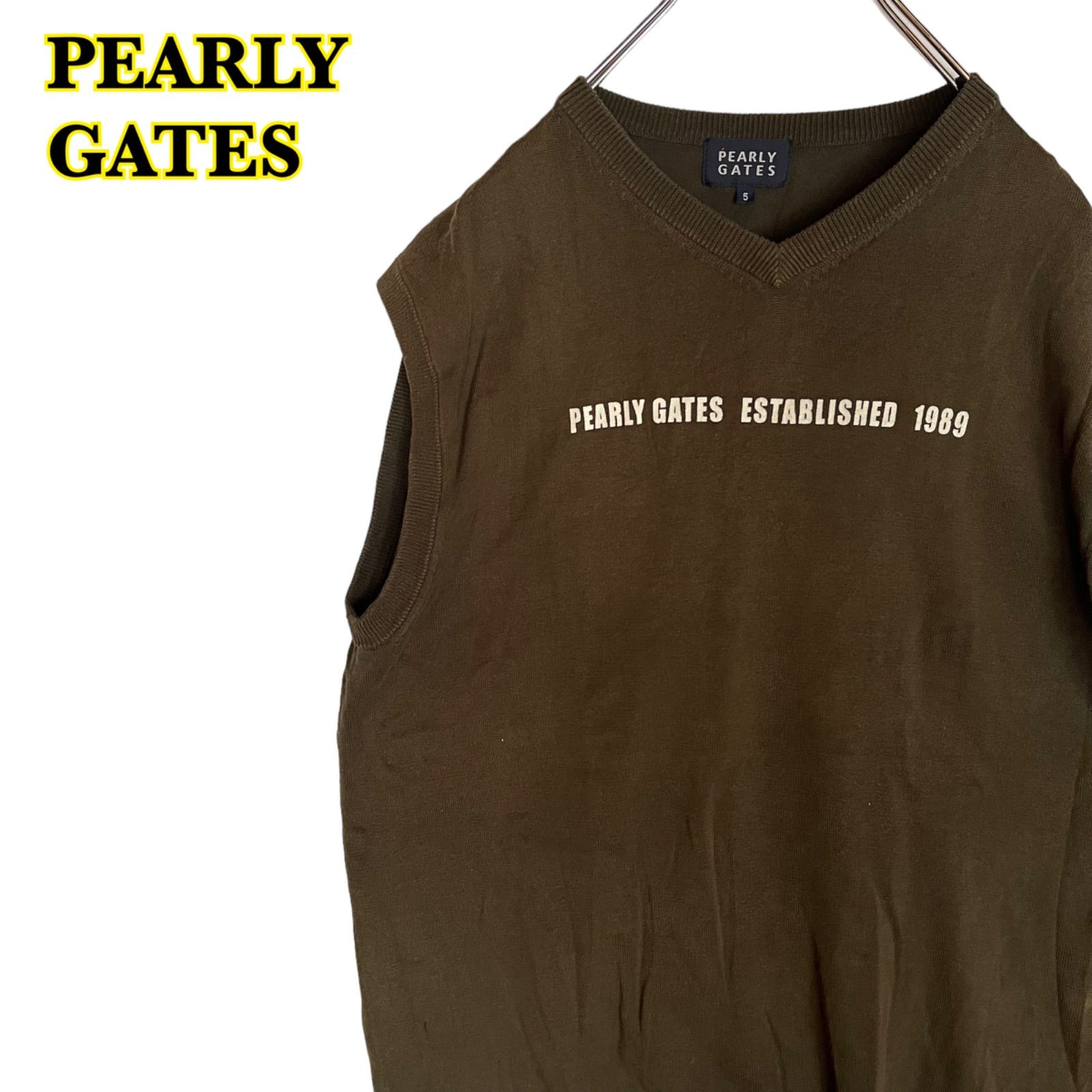 PEARLY GATES パーリーゲイツ ニットベスト ノースリーブ 茶色