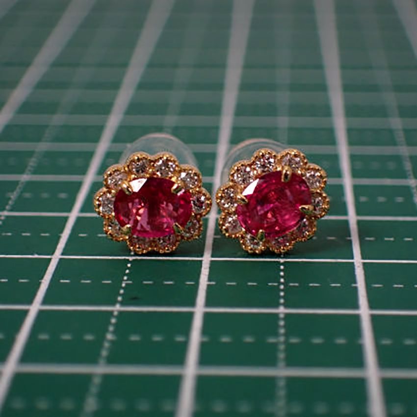 ルビーダイヤモンドピアスk18 新品