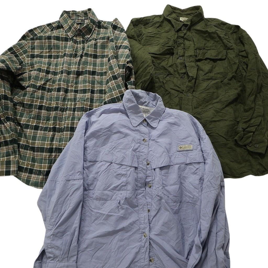 古着卸 まとめ売り アウトドアブランドMIX 長袖シャツ 10枚セット  