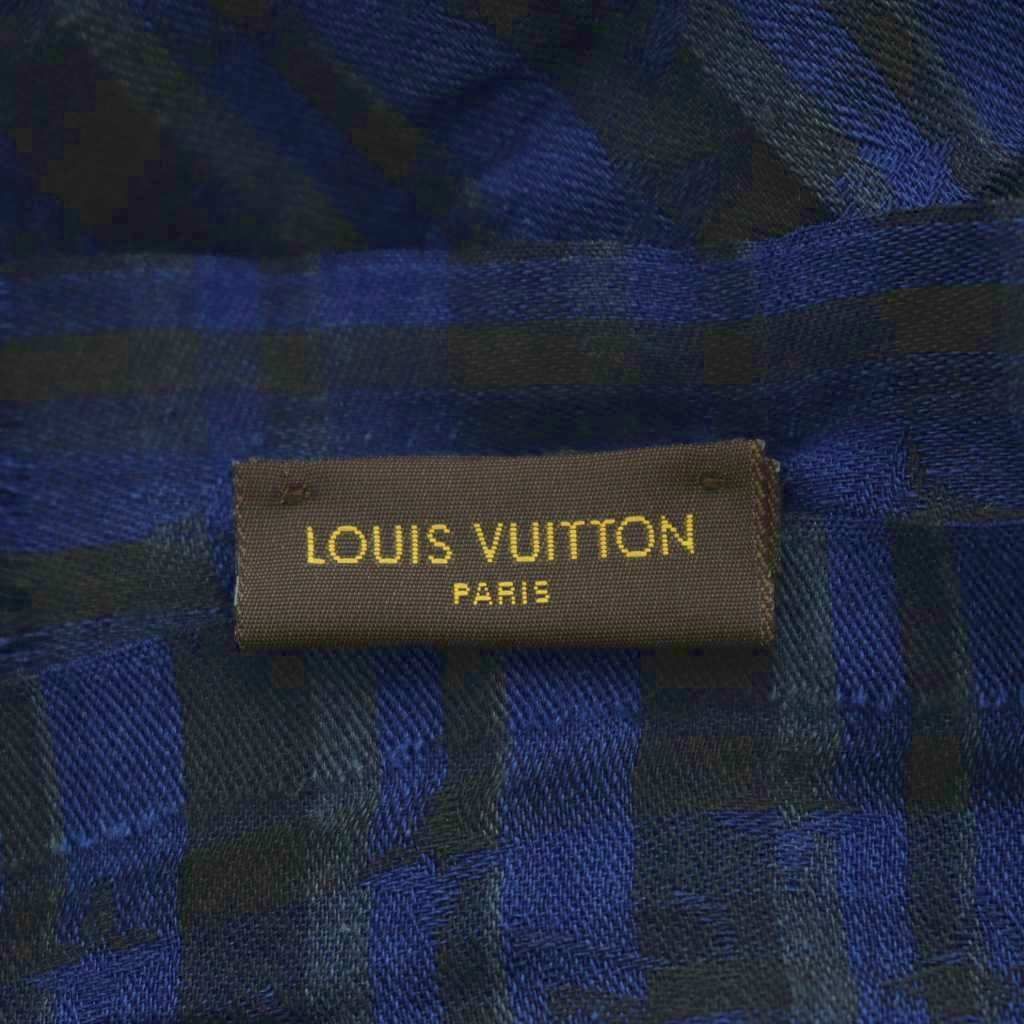 ルイヴィトン LOUIS VUITTON モノグラム ストール フリンジ チェック柄