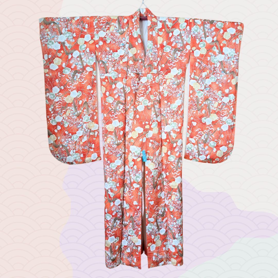 平和屋着物○豪華振袖 流水短冊花文 暈し染 金彩 金通し地 正絹 逸品