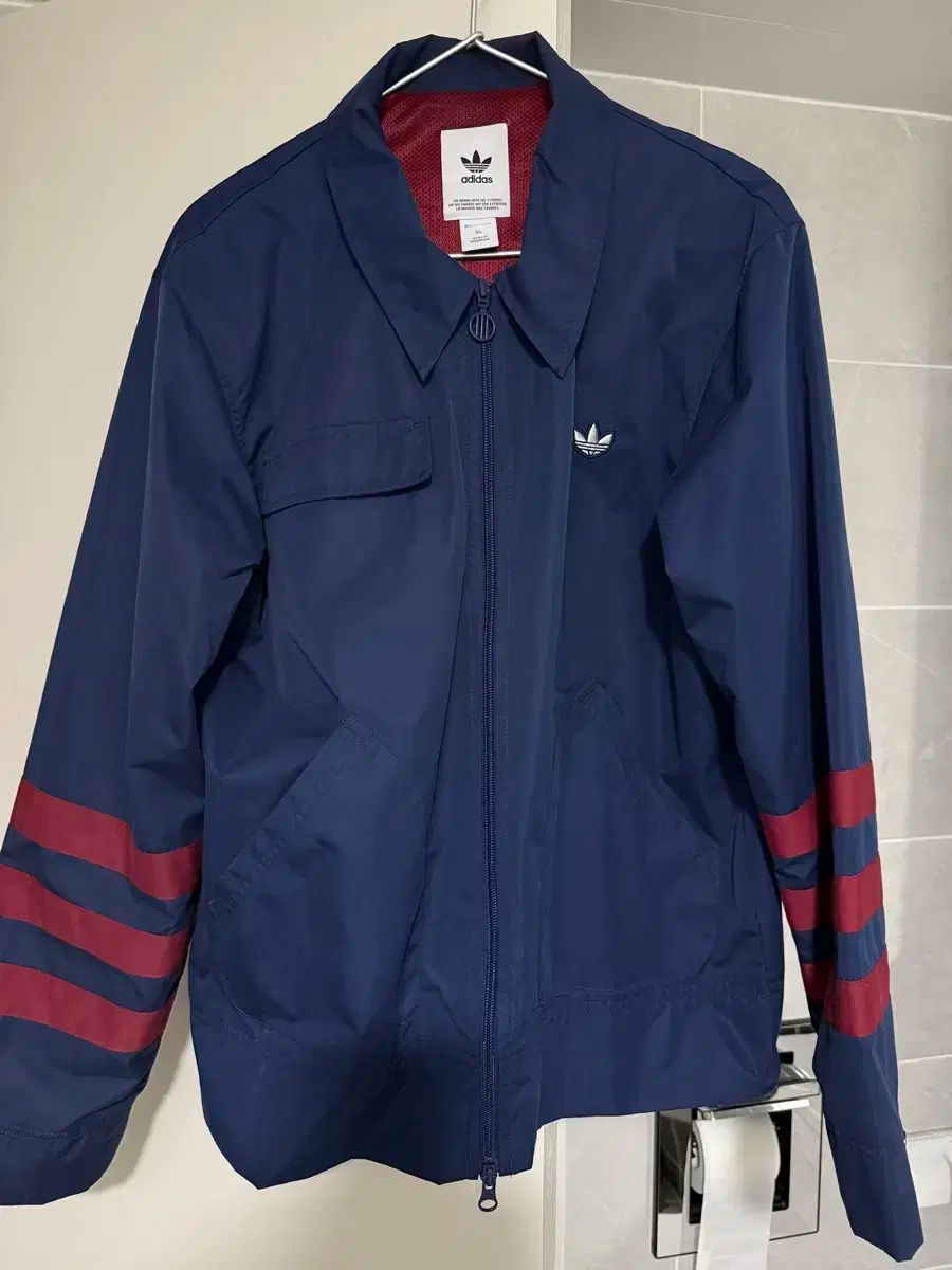 アディダス ネイビー 3本線 ポイント ジャケット