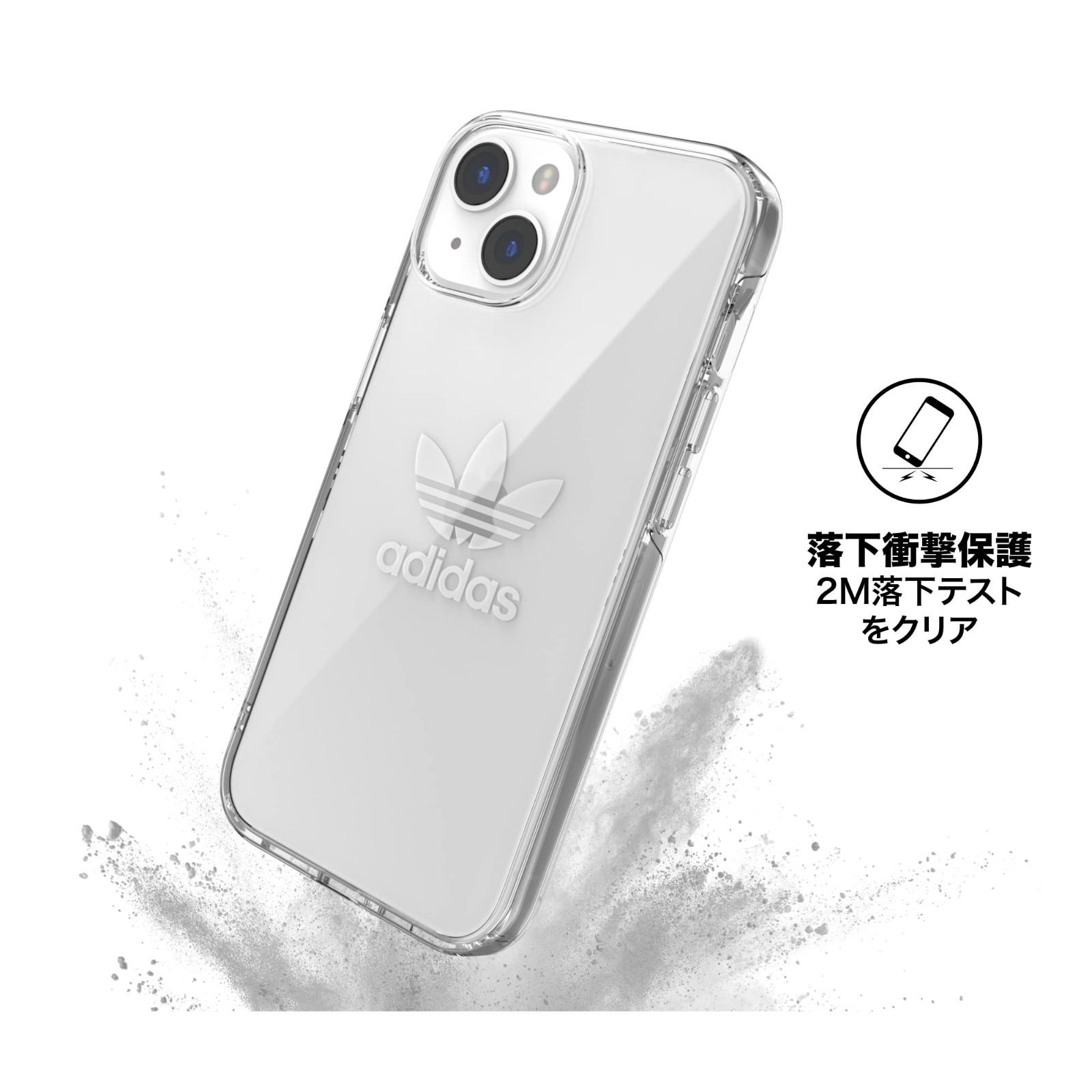 アディダス iPhone14Plusケース 衝撃保護ケース FW22 デザイン クリア