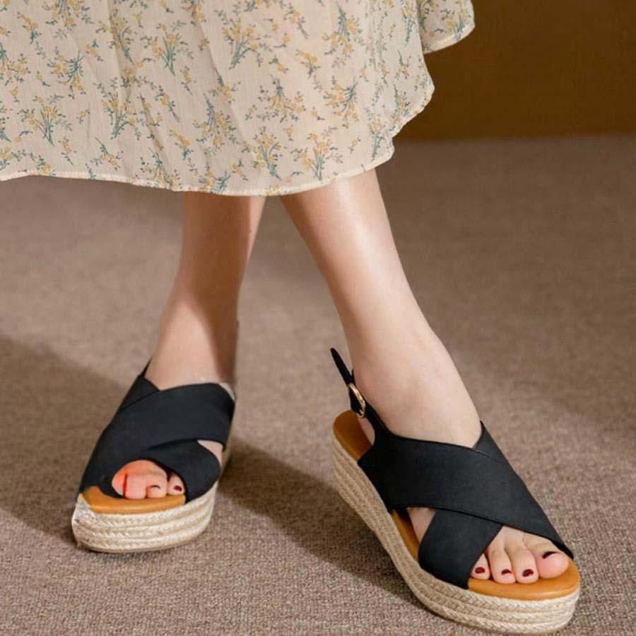 厚底 サンダル ウェッジソール レディース 靴 大きいサイズ 5cmヒール 美脚サンダル 歩きやすい 疲れない コンフォートサンダル オープント
