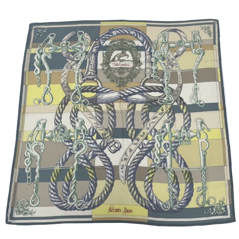 HERMES エルメス カレ140 大判 Della Cavalleria デッラ カヴァッレリア スカーフ カシミヤ マルチ